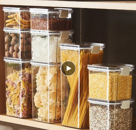 Caja organizadora de plástico para alimentos