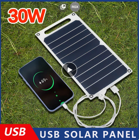 Panel solar con cargador USB para móviles